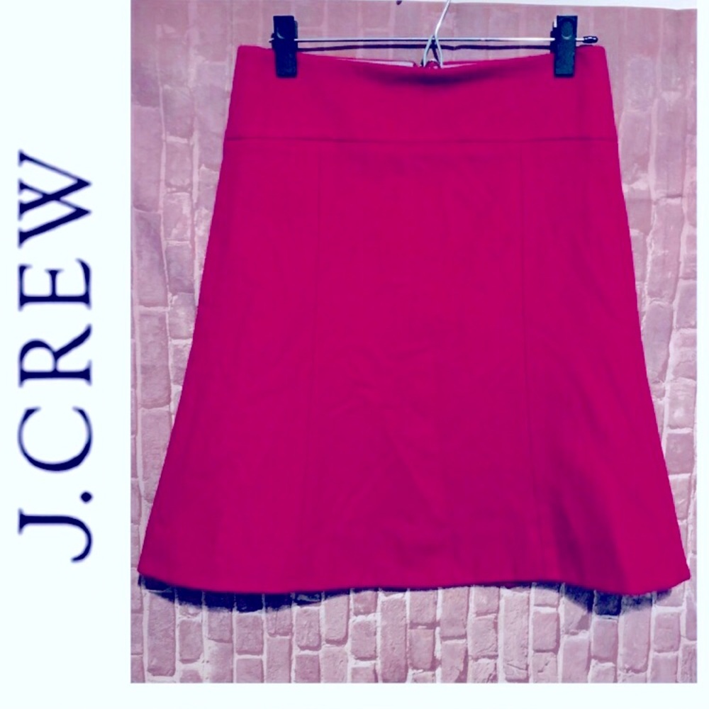 J.Crew $118 FRANCIE SKIRT 10582 Felted Wool Cashmere Blend A-Line Fuschia 14